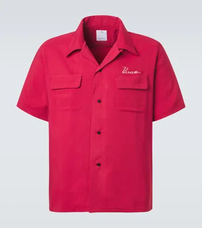 Visvim Judd Canvas Bowling Shirt In Red