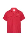 Visvim Judd Canvas Bowling Shirt In Red
