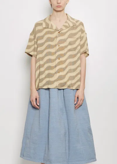 Visvim Julie Open Collar Blouse In Brown