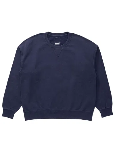 Visvim Jumbo Cotton Crewneck Sweatshirt In Blue