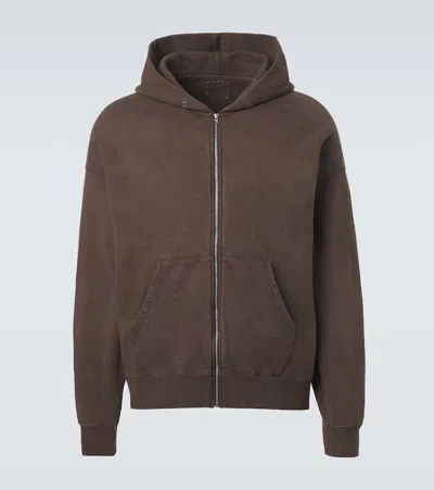 Visvim Jumbo Cotton Jersey Hoodie In Brown
