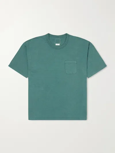 Visvim Jumbo Damaged Oversize Pocket T-shirt In Green
