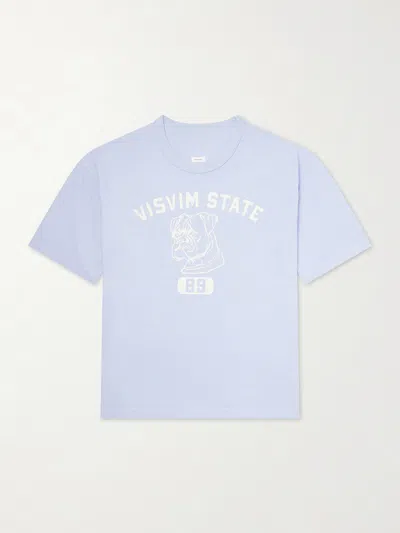 Visvim Jumbo Printed Cotton-jersey T-shirt In Blue