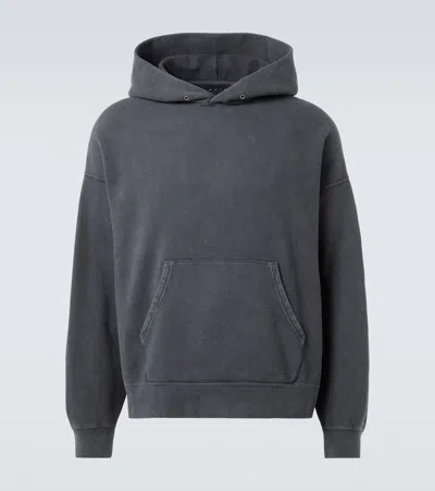 Visvim Boxy Cropped Hoodie With Kangaroo Pocket And Ribbed Details In Gray