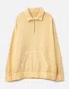 Visvim Jumbo Sweat Zip P.o. Uneven Dye In Yellow