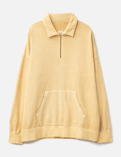 Visvim Jumbo Sweat Zip P.o. Uneven Dye In Yellow