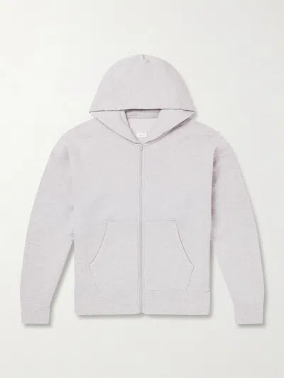 Visvim Jumbo Wool And Cotton-blend Jersey Zip-up Hoodie In Silver