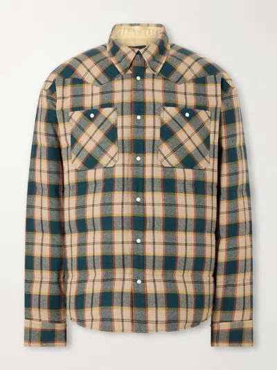 Visvim Kerchief Checked Wool And Linen-blend Down Jacket In Multi