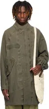 Visvim Khaki Six-five Fishtail Parka In Green