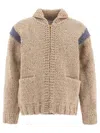 Visvim Chunky Knit Sweater Contrast Shoulder Detail In Beige