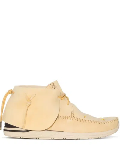 Visvim Knot-detail Lace-up Boots In Nude