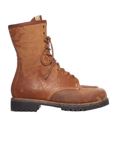 Visvim Moc-folk Leather Scout Boots In Brown