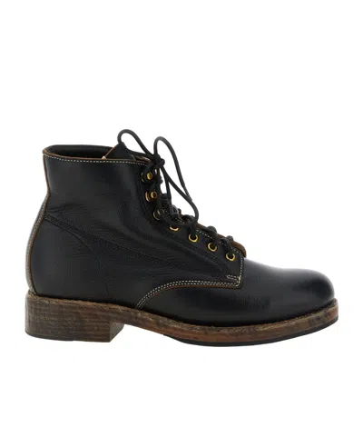 Visvim Lace-up Boots In Black