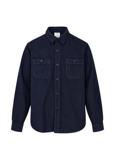 Visvim Larrikan Patch-pocket Shirt In Blue