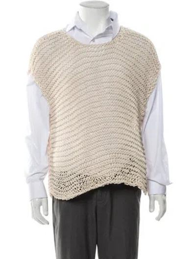 Pre-owned Visvim Lattice Scoop Neck Sweater Vest In Neutral