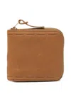 Visvim Leather Bi-fold Wallet In Purple