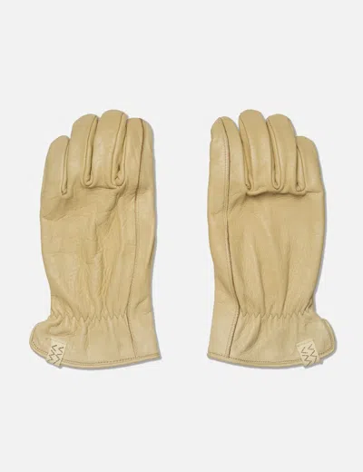 Visvim Leather Gloves (it Veg.h) In Brown