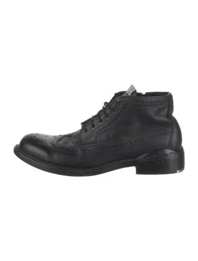 Pre-owned Visvim Leather Lasercut Accents Boots In Black