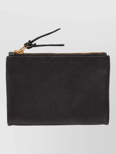 Visvim Leather Zip Bifold Wallet In Black
