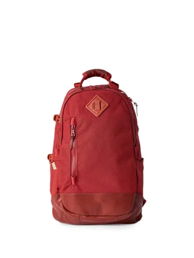 Visvim Leather-trim Backpack In Red