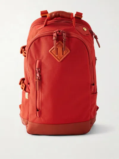 Visvim Logo-patch Zip Backpack In Orange