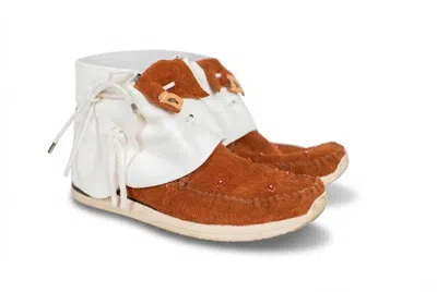 Pre-owned Visvim Lhamo Coyote Folk Moccasins Shoes In Brown