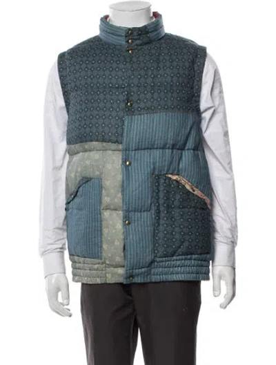 Pre-owned Visvim Linen Patterned Vest In Blue