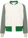Visvim Logo-patch Felted Varsity Jacket In White