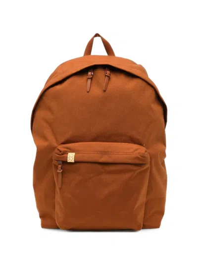 Visvim Logo-patch Backpack In Orange