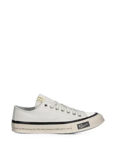 Visvim Logo-patch Lace-up Sneakers In Neutral