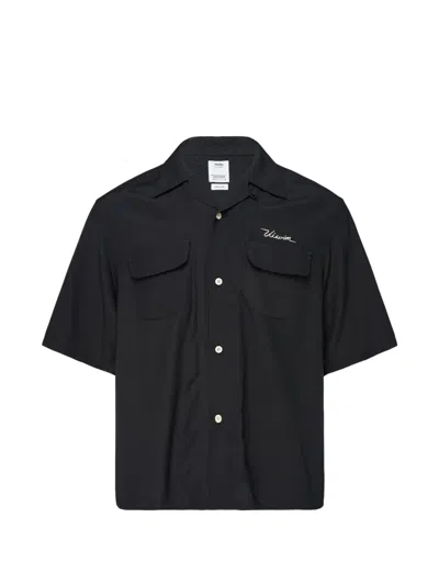 Visvim Logo-print Short-sleeve Shirt In Black