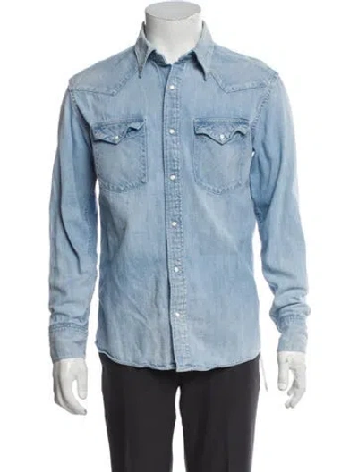 Pre-owned Visvim Long Sleeve Denim Shirt In Blue