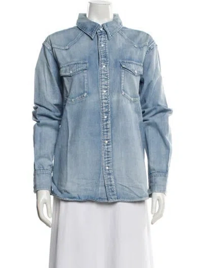 Pre-owned Visvim Long Sleeve Denim Shirt In Blue