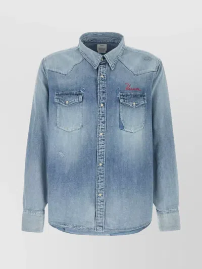 VISVIM LONG SLEEVE DENIM SHIRT FEATURING CHEST POCKETS