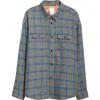Visvim Lumber Check Linen & Wool Button-up Shirt In Grey