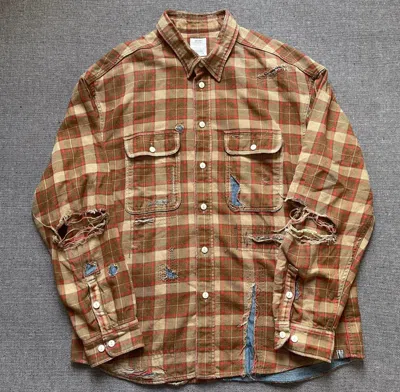 Pre-owned Visvim Lumber Check L/s Crash 20aw In Yellow