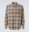 Visvim Checked Wool And Linen-blend Shirt In Beige