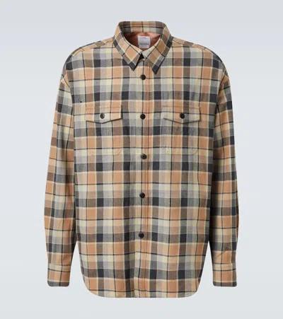 Visvim Checked Wool And Linen-blend Shirt In Brown