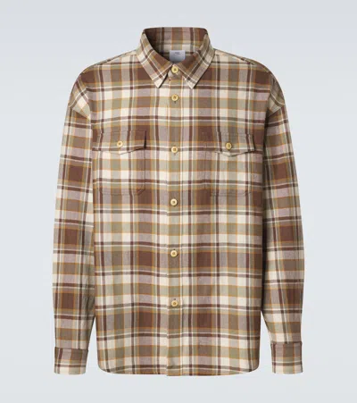 Visvim Lumber Plaid Wool And Linen Shirt In Brown