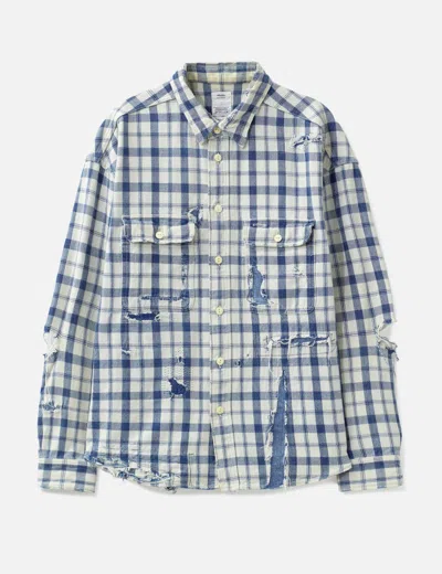 Visvim Lumber Shirt L/s Crash In Blue