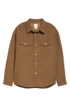 Visvim Lumber Wool & Linen Button-up Shirt In Brown