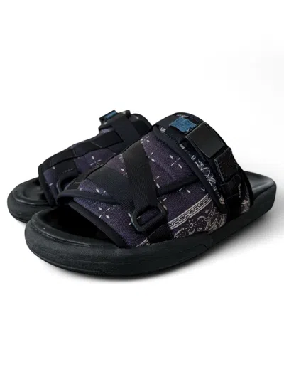 Pre-owned Visvim (m) I.c.t. Kofu Bandana Christo Slide In Blue