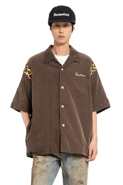 Visvim Man Brown Shirts In Black