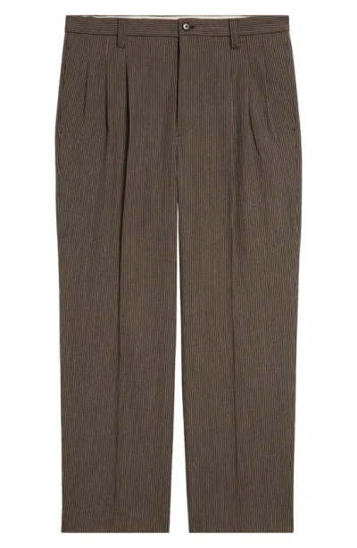 Visvim Mccloud Stripe Wool Blend Pants In Charcoal