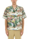 Visvim Crosby Convertible-collar Printed Silk Shirt In Multi