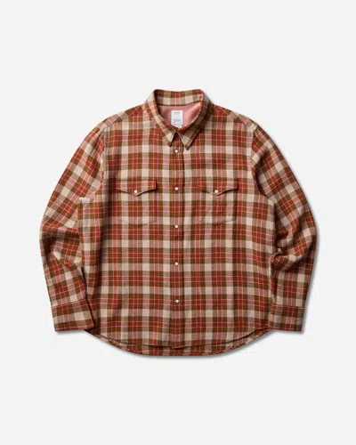 Visvim Men S Meridian Check Longsleeve Shirt In Brown