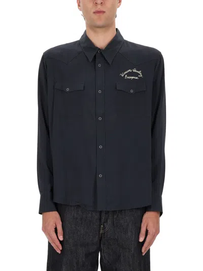 Visvim Men's Western Snap-front Rayon Shirt In Black