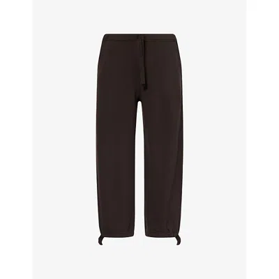 Visvim Mens Black Drawstring Wide-leg Wool-blend Jogging Bottoms In Orange