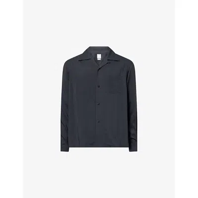Visvim Mens Black Keesey Stitched-collar Rayon Shirt In Gray