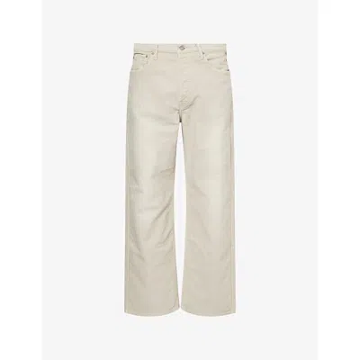 Visvim Mens Ivory Fluxus Wide-leg Cotton Trousers In Neutral
